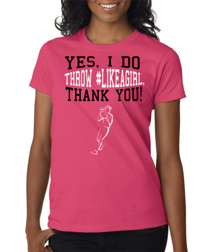 Throw Like A Girl Ladies Short Sleeve Heliconia shirt